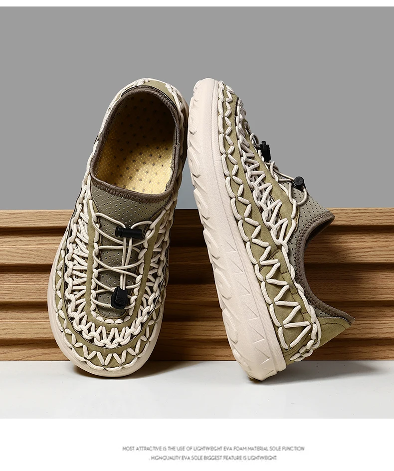 Summer Hand-woven Men's Sandals Fashion Men Casual Shoes Brand Designer Men Sneakers High Quality Beach Sandals Men Shoes