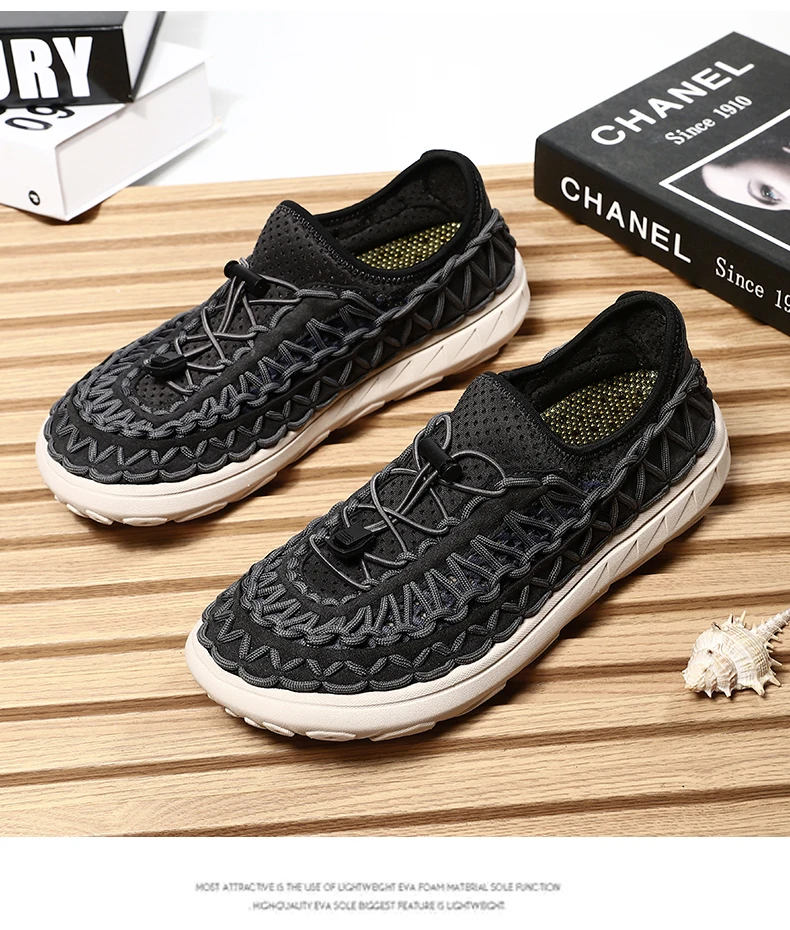 Summer Hand-woven Men's Sandals Fashion Men Casual Shoes Brand Designer Men Sneakers High Quality Beach Sandals Men Shoes