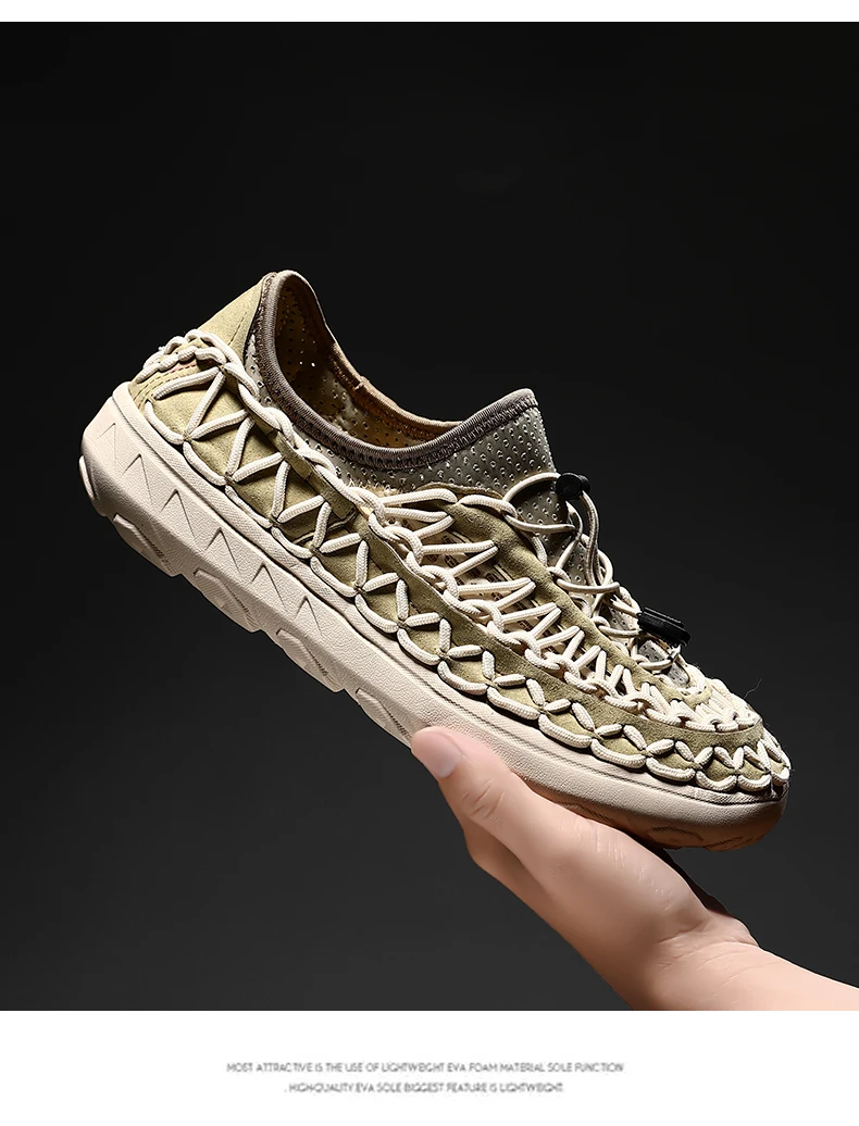 Summer Hand-woven Men's Sandals Fashion Men Casual Shoes Brand Designer Men Sneakers High Quality Beach Sandals Men Shoes