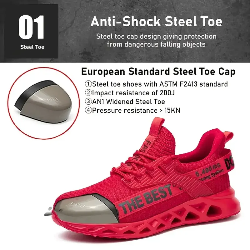 Safety Protective Mining Boots Men Steel Toe Safety Shoes Anti-smash Anti-puncture Function Work Shoes Fashion Multicolored