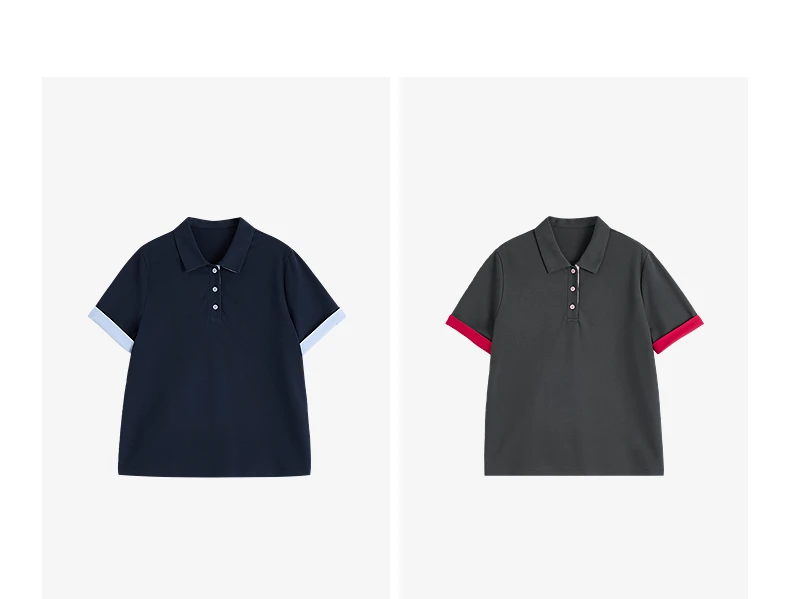 TOYOUTH Women Piqué Polo Tees 2026 Summer New Upgraded Color-Block Plaid Fold-Back Sleeve Vintage Casual Tops