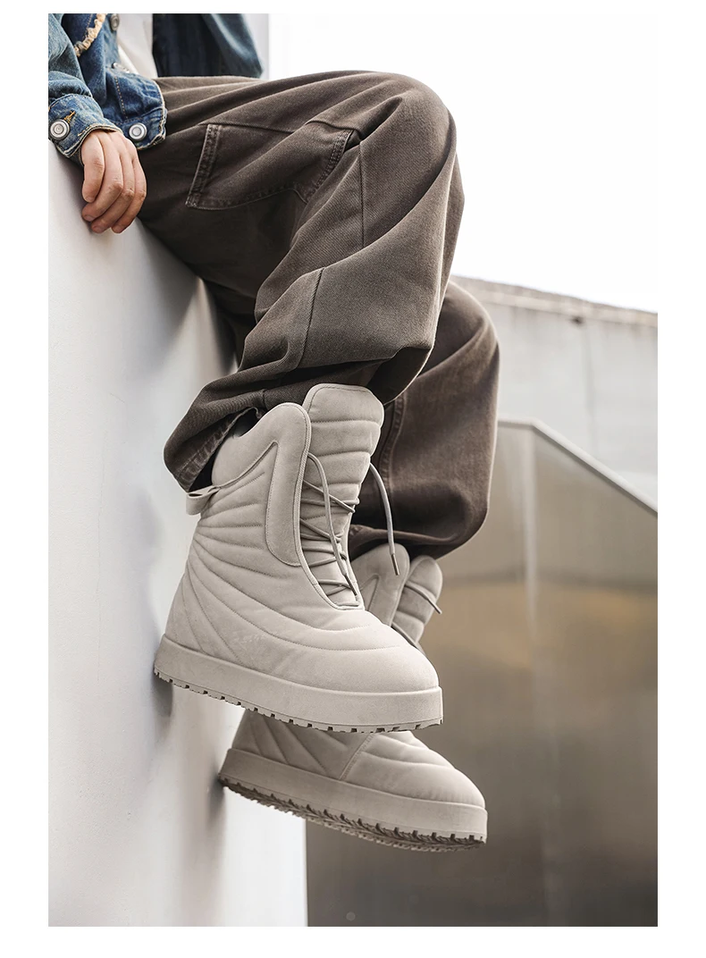 Men Boots 2025 New Winter Slippers Warm Men Shoes Waterproof Non-Slip Plush Sneakers Male Tenis Shoes Boots Men Sneakers Winter