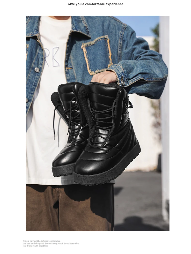 Men Boots 2025 New Winter Slippers Warm Men Shoes Waterproof Non-Slip Plush Sneakers Male Tenis Shoes Boots Men Sneakers Winter