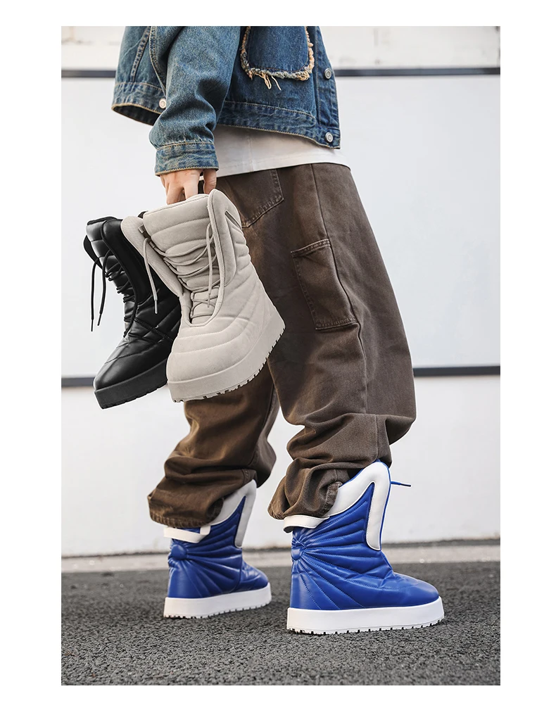 Men Boots 2025 New Winter Slippers Warm Men Shoes Waterproof Non-Slip Plush Sneakers Male Tenis Shoes Boots Men Sneakers Winter