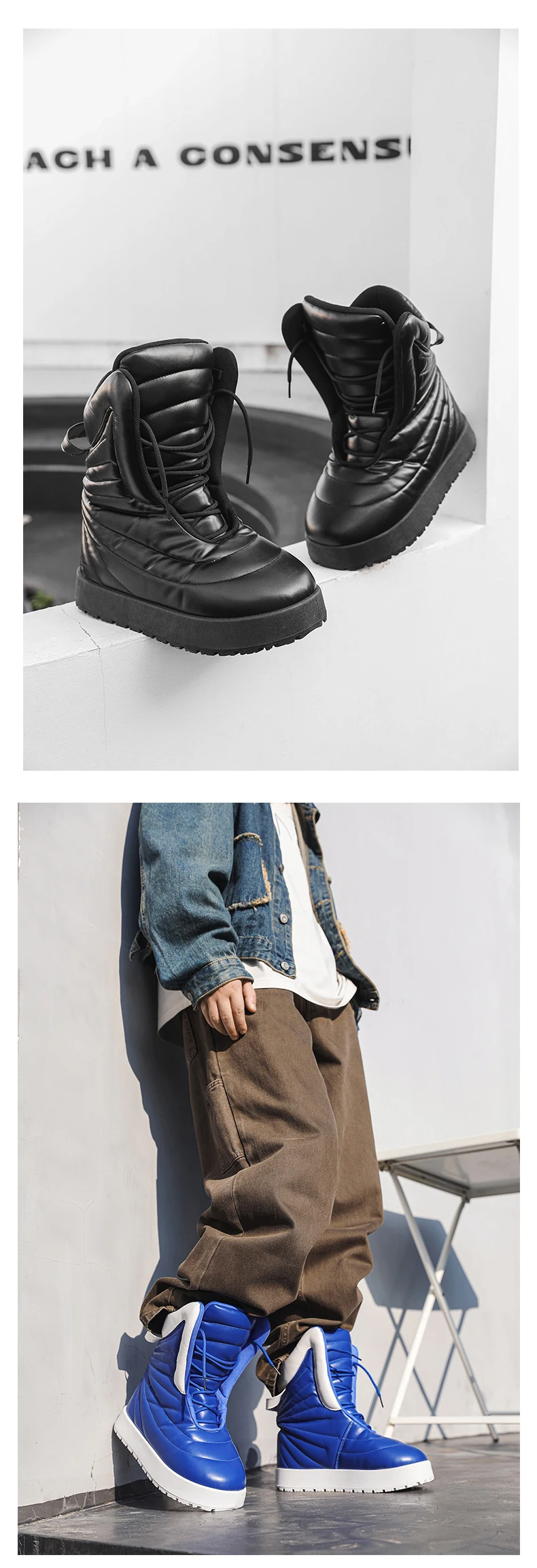 Men Boots 2025 New Winter Slippers Warm Men Shoes Waterproof Non-Slip Plush Sneakers Male Tenis Shoes Boots Men Sneakers Winter
