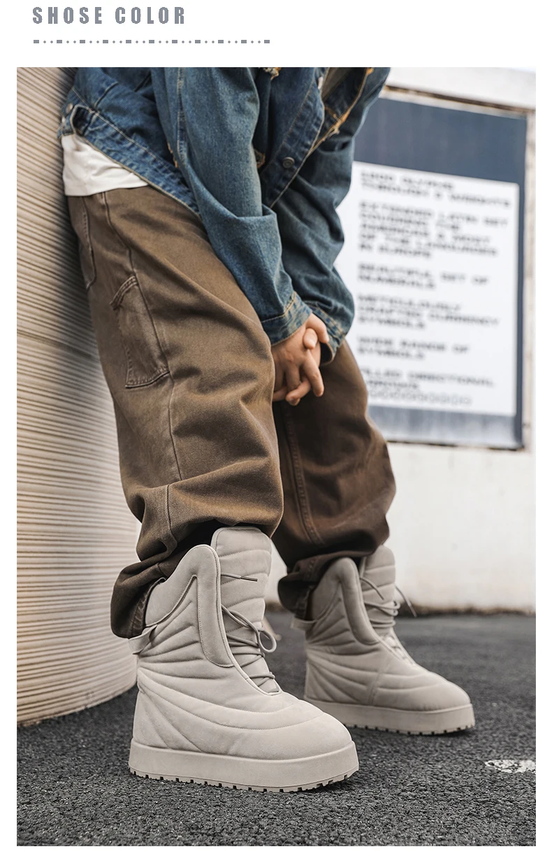 Men Boots 2025 New Winter Slippers Warm Men Shoes Waterproof Non-Slip Plush Sneakers Male Tenis Shoes Boots Men Sneakers Winter