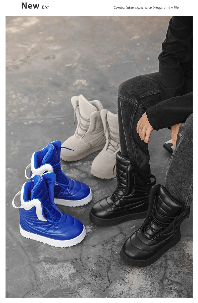 Men Boots 2025 New Winter Slippers Warm Men Shoes Waterproof Non-Slip Plush Sneakers Male Tenis Shoes Boots Men Sneakers Winter