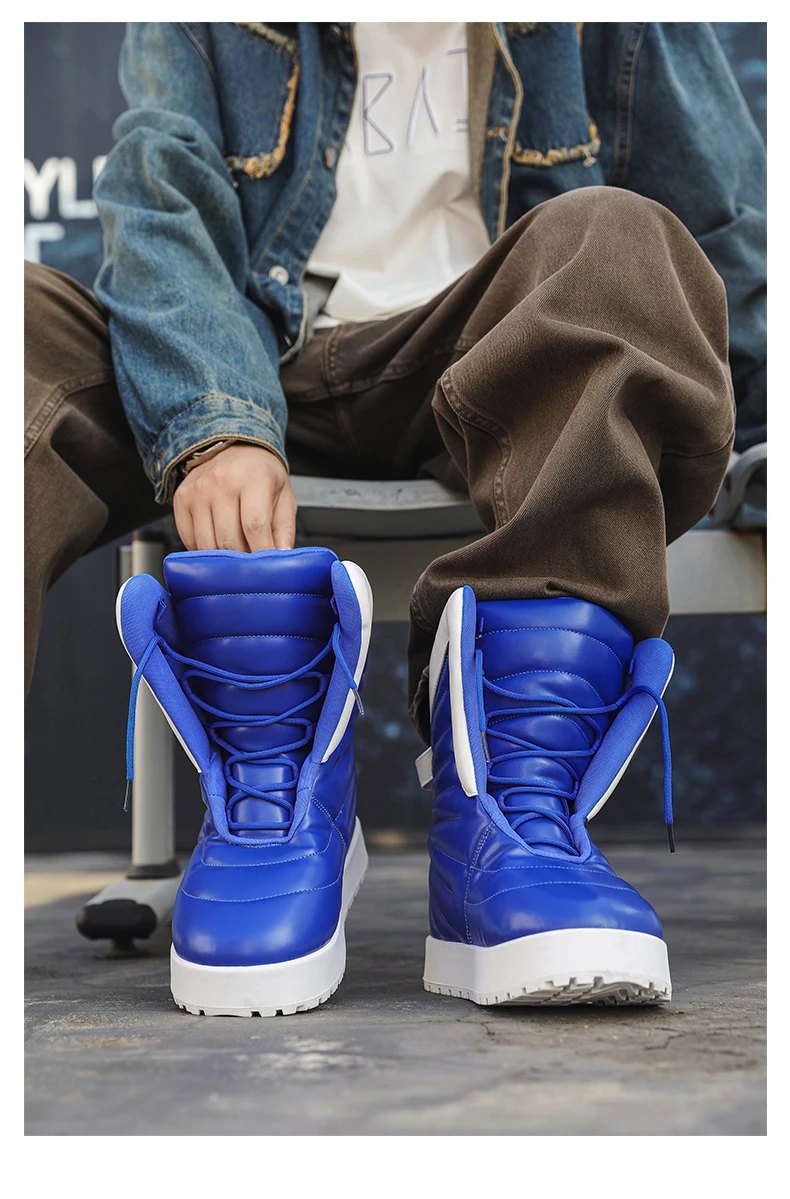 Men Boots 2025 New Winter Slippers Warm Men Shoes Waterproof Non-Slip Plush Sneakers Male Tenis Shoes Boots Men Sneakers Winter