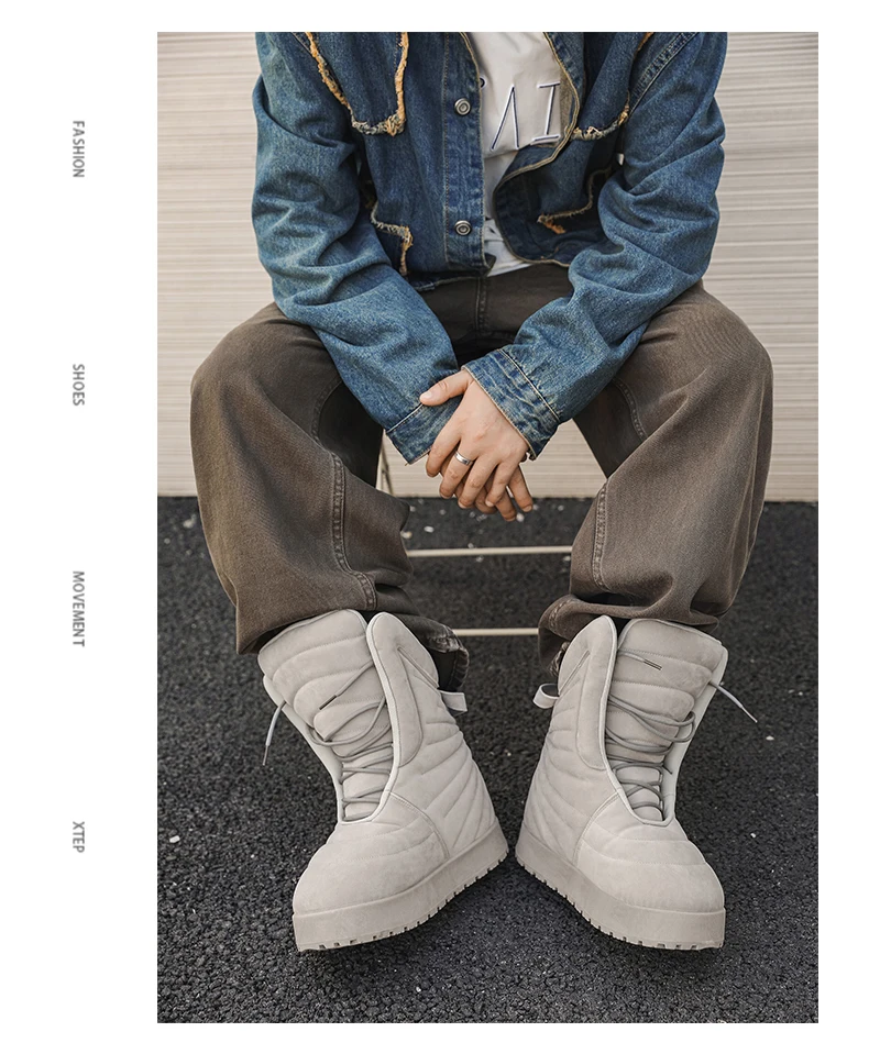 Men Boots 2025 New Winter Slippers Warm Men Shoes Waterproof Non-Slip Plush Sneakers Male Tenis Shoes Boots Men Sneakers Winter