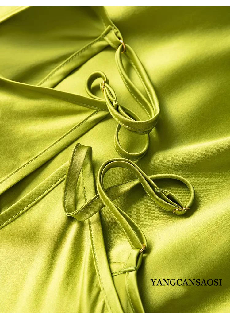 2026 Women's Fashion New 21MM 100% Natural Mulberry Silk Plain Satin Extended French Sexy Adjustable Shoulder Strap Solid Dress