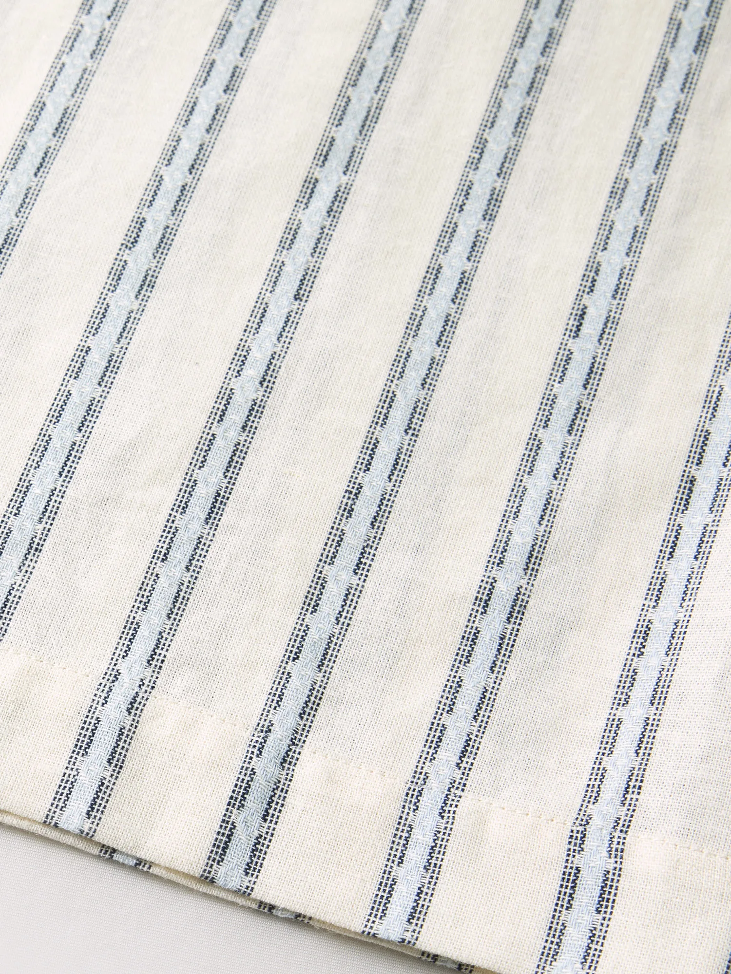 DUSHU 2026 Summer Women Striped Linen Cotton Straight Leg Elastic High Waist Breathable Casual Trousers Boho Beach Coastal Style