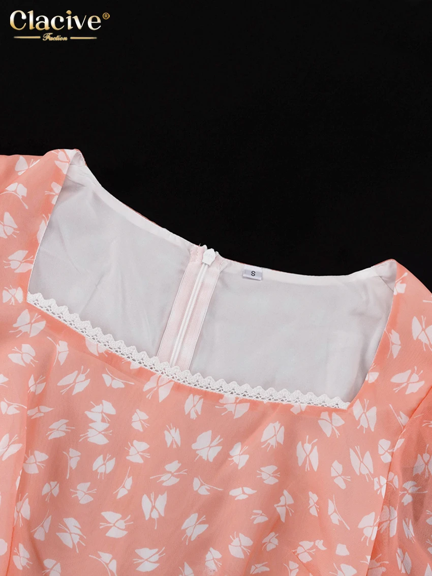 TTQV Fashion Slim Print Women's Dress 2026 Sexy Square Collar Long Sleeve Mini Dresses Elegant Classic Lace-Up Female Dress