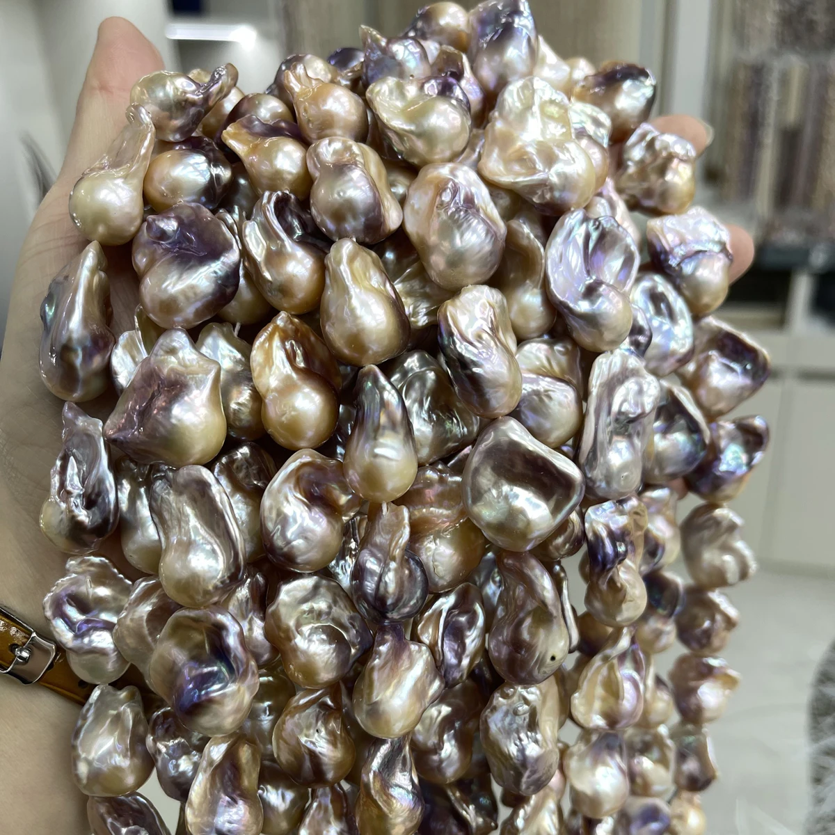 AAAAA Colorful Baroque Tail Beads High-Quality Natural Freshwater Pearls Beads for Jewelry Making DIY Necklaces Accessories 38cm