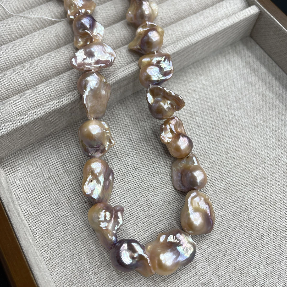 AAAAA Colorful Baroque Tail Beads High-Quality Natural Freshwater Pearls Beads for Jewelry Making DIY Necklaces Accessories 38cm