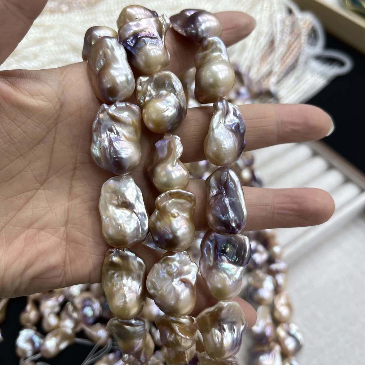 AAAAA Colorful Baroque Tail Beads High-Quality Natural Freshwater Pearls Beads for Jewelry Making DIY Necklaces Accessories 38cm