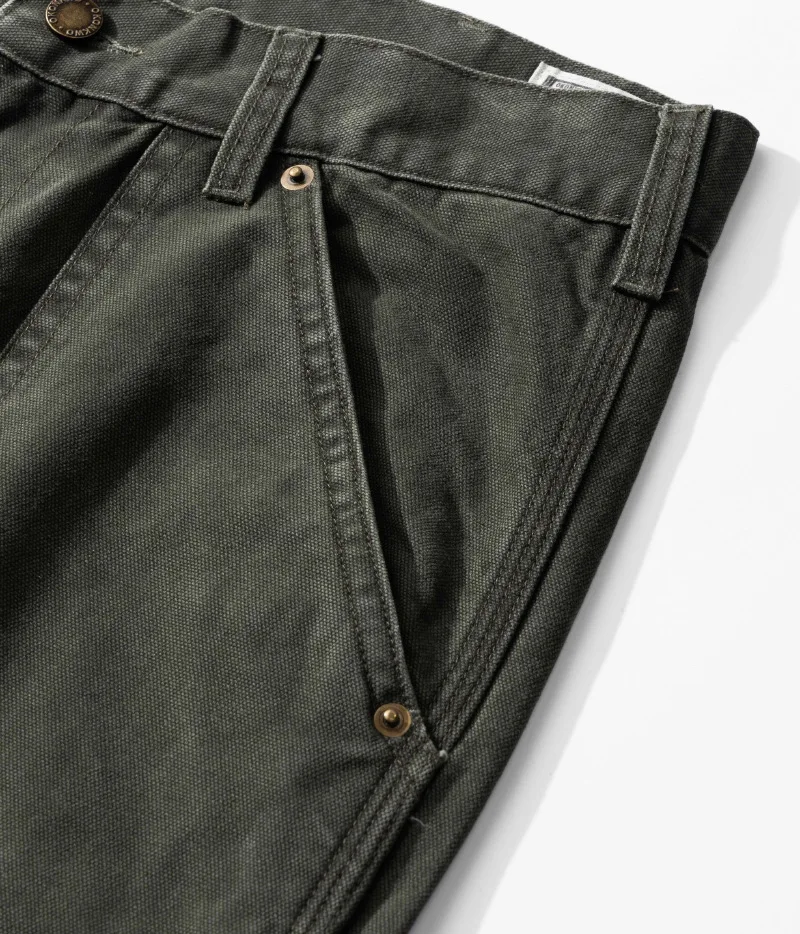 OKONKWO B01 Lumberjack Striped Canvas Full Length Casual Work Pants Durable Everyday Wear Fashionable Outdoor Trouser for Men