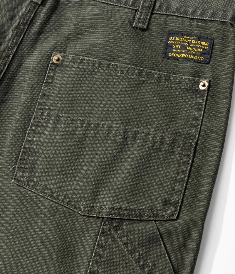 OKONKWO B01 Lumberjack Striped Canvas Full Length Casual Work Pants Durable Everyday Wear Fashionable Outdoor Trouser for Men