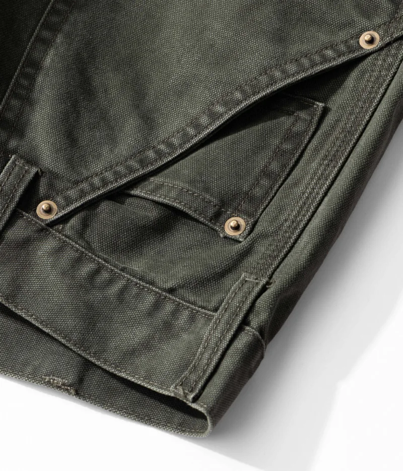 OKONKWO B01 Lumberjack Striped Canvas Full Length Casual Work Pants Durable Everyday Wear Fashionable Outdoor Trouser for Men