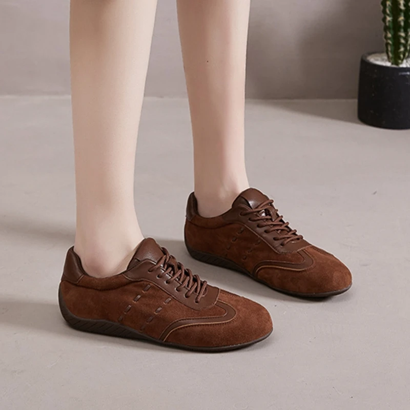 AIYUQI 2026 New Women's Sneakers Shoe Anti-slip Comfortable German Training Shoes Women Genuine Leather Retro Spring Girl Shoes