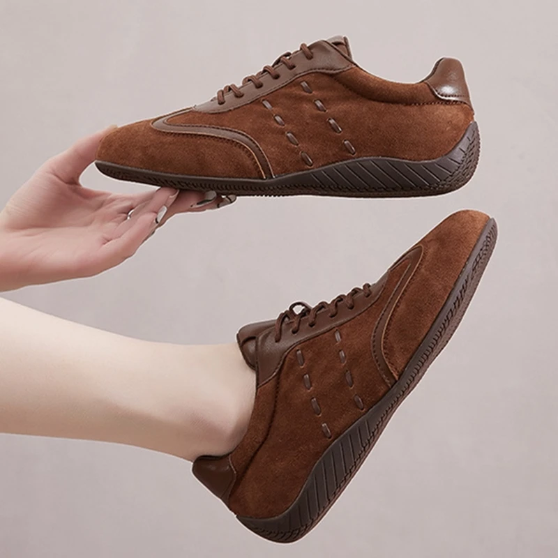 AIYUQI 2026 New Women's Sneakers Shoe Anti-slip Comfortable German Training Shoes Women Genuine Leather Retro Spring Girl Shoes
