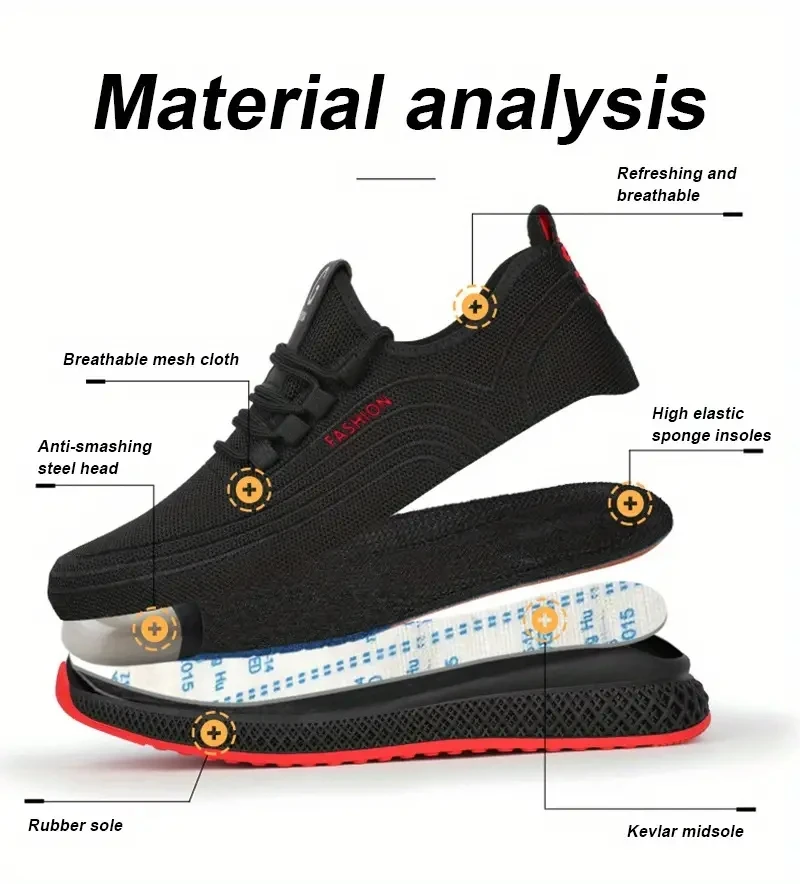 Anti-Smash Puncture-Proof Indestructible Mining Boots Steel Toe Safety Shoes Men Rubber Sole Safety Work Boots For Men Shoes