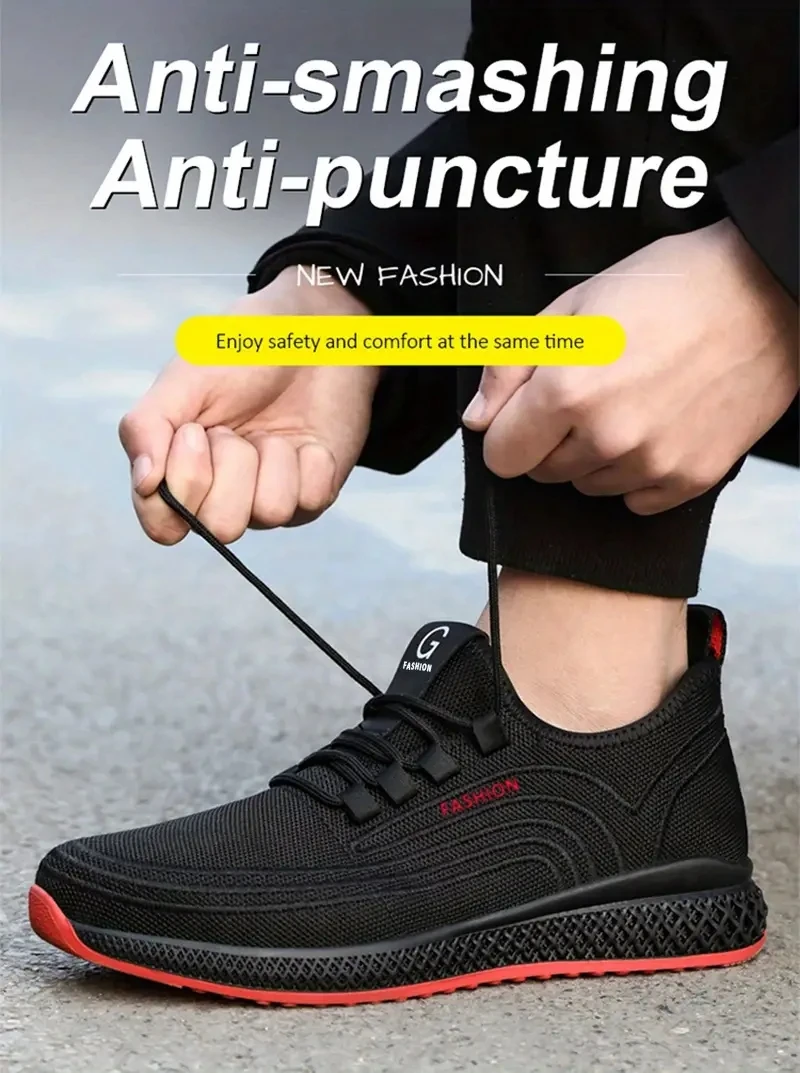 Anti-Smash Puncture-Proof Indestructible Mining Boots Steel Toe Safety Shoes Men Rubber Sole Safety Work Boots For Men Shoes