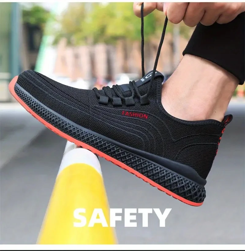 Anti-Smash Puncture-Proof Indestructible Mining Boots Steel Toe Safety Shoes Men Rubber Sole Safety Work Boots For Men Shoes