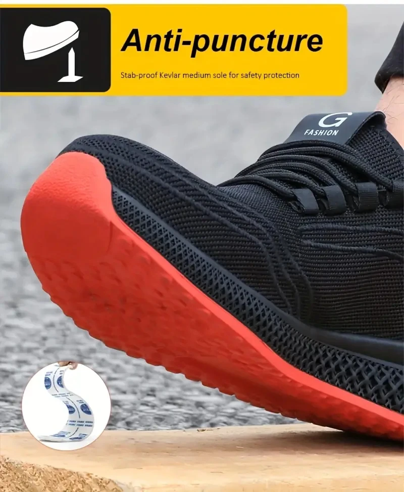 Anti-Smash Puncture-Proof Indestructible Mining Boots Steel Toe Safety Shoes Men Rubber Sole Safety Work Boots For Men Shoes
