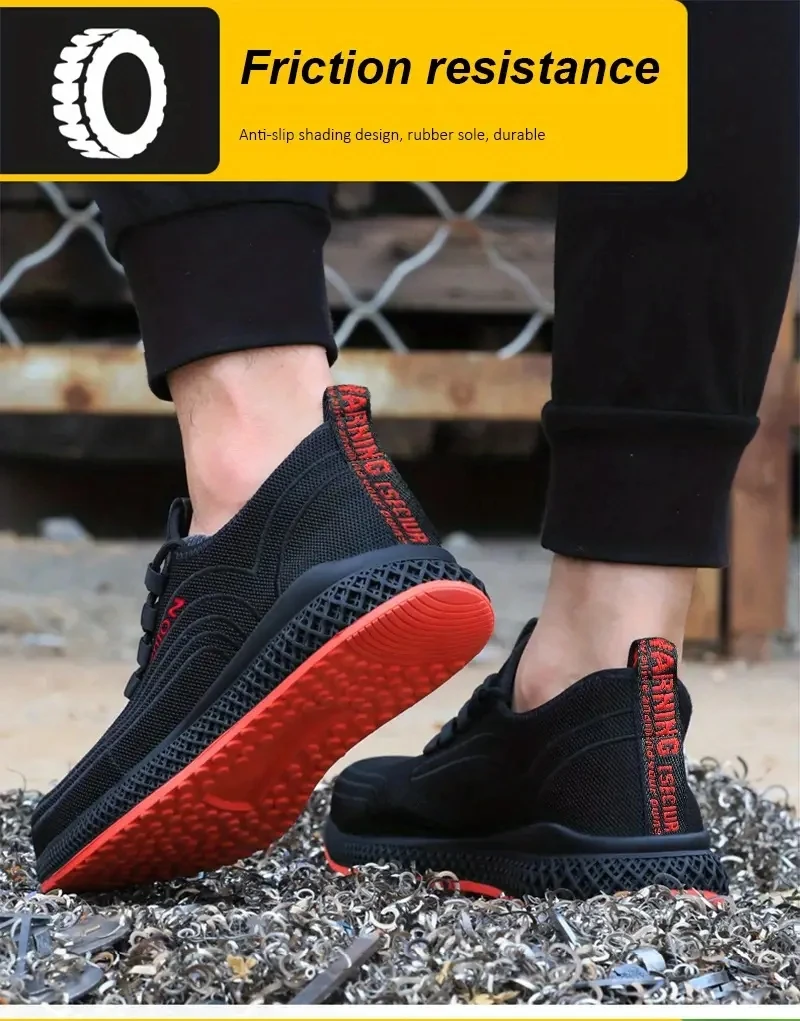 Anti-Smash Puncture-Proof Indestructible Mining Boots Steel Toe Safety Shoes Men Rubber Sole Safety Work Boots For Men Shoes