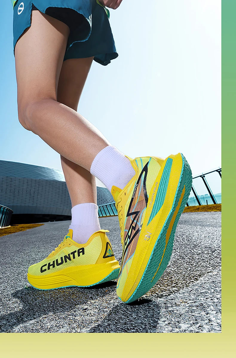 Men Running Shoes Carbon Plate Speciality Marathon Sports Breathable Lightweight Women's Comfortable Leisure Chunta Sneakers