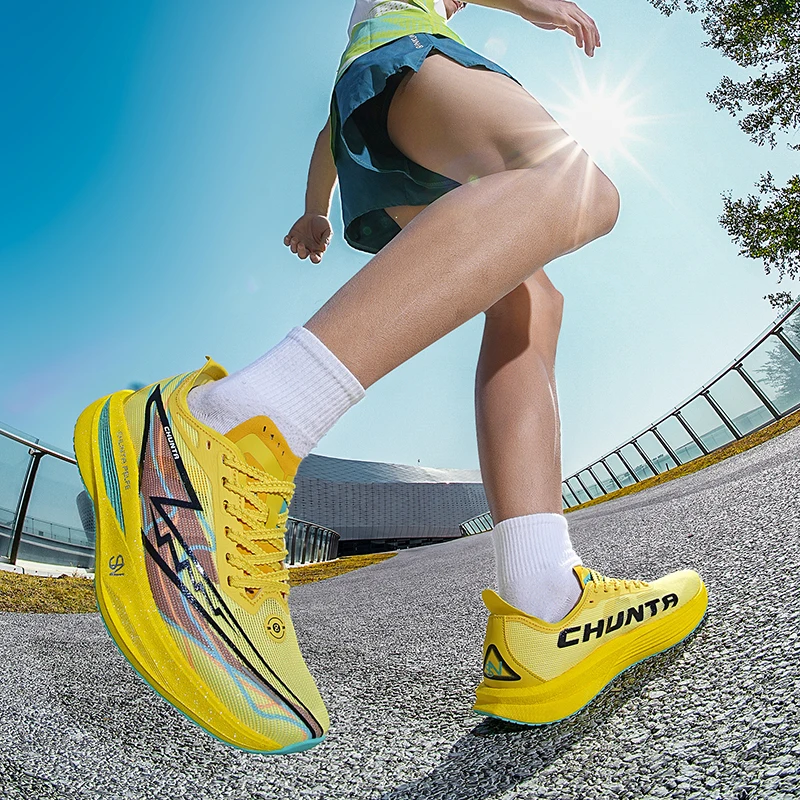 Men Running Shoes Carbon Plate Speciality Marathon Sports Breathable Lightweight Women's Comfortable Leisure Chunta Sneakers