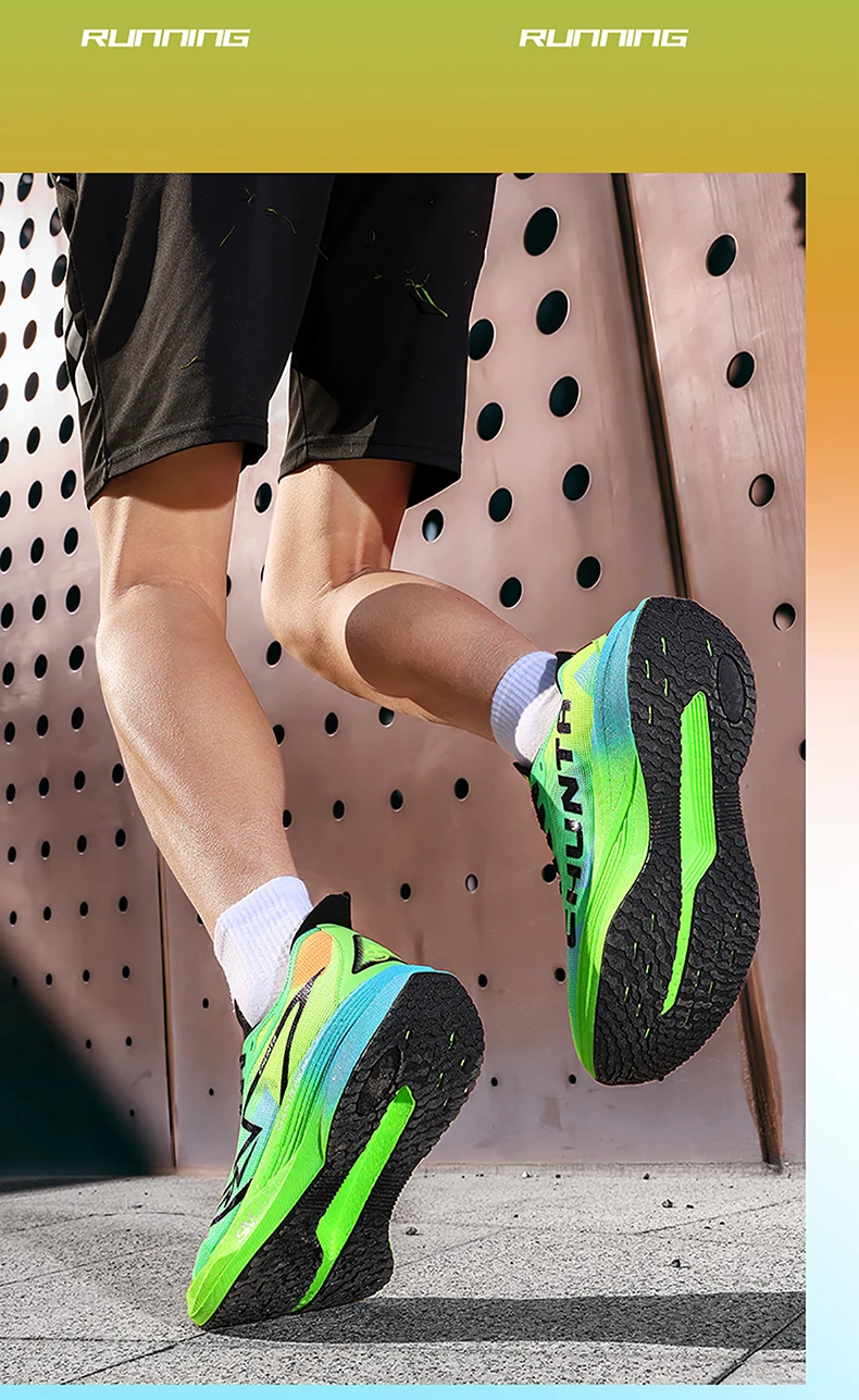 Men Running Shoes Carbon Plate Speciality Marathon Sports Breathable Lightweight Women's Comfortable Leisure Chunta Sneakers