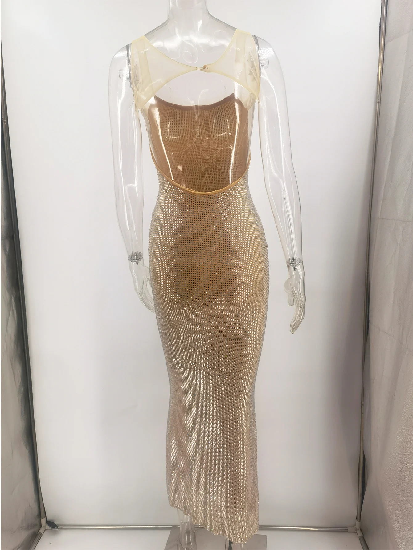 Sexy Luxury Rhinestone Party Long Dresses Women Backless Maxi Summer Dress Woman Elegant Birthday Prom Evening Dresses Vestidos