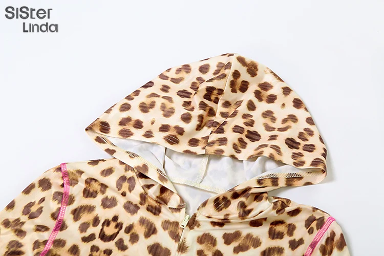 Sisterlinda Summer Release Junior Ankle-Length High Street Milk Fiber Pant Suit K24S50103 Girl Leopard Color Flare Pant Suit