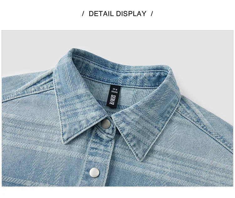 Semir Denim Shirt Women Oversize Spring 2025 New Spring Checkered Blouse Plaid Jacket