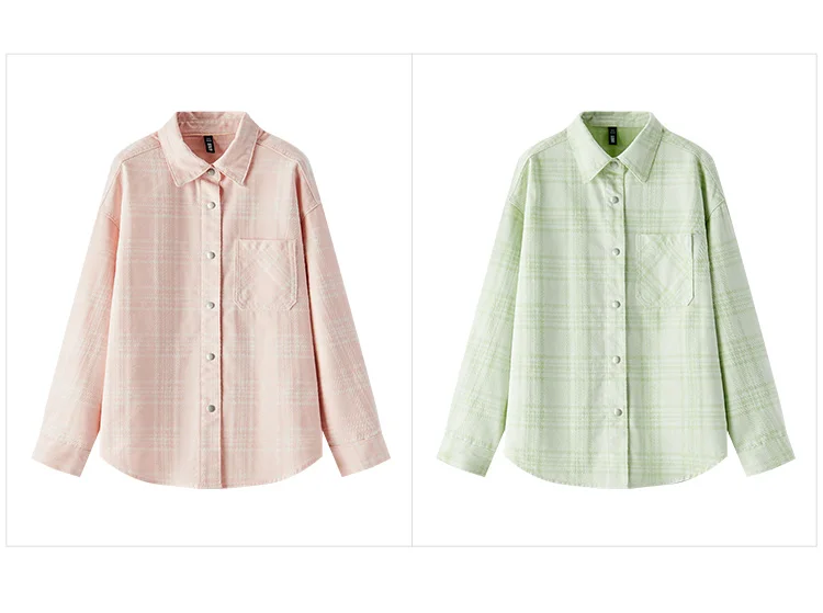 Semir Denim Shirt Women Oversize Spring 2025 New Spring Checkered Blouse Plaid Jacket