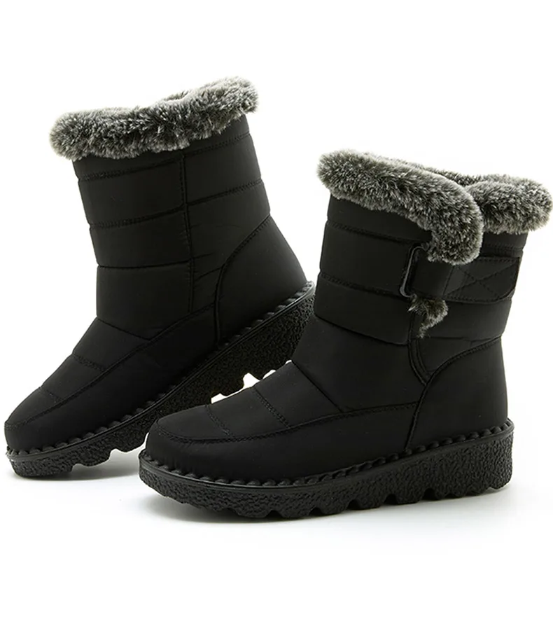 Women's Boots 2025 Trend Winter Shoes For Woman Winter Boots Ankle Low Heels Botas Mujer Waterproof Snow Boots With Fur Shoes