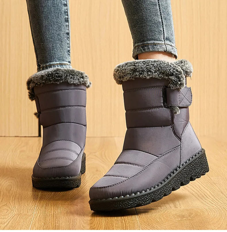 Women's Boots 2025 Trend Winter Shoes For Woman Winter Boots Ankle Low Heels Botas Mujer Waterproof Snow Boots With Fur Shoes