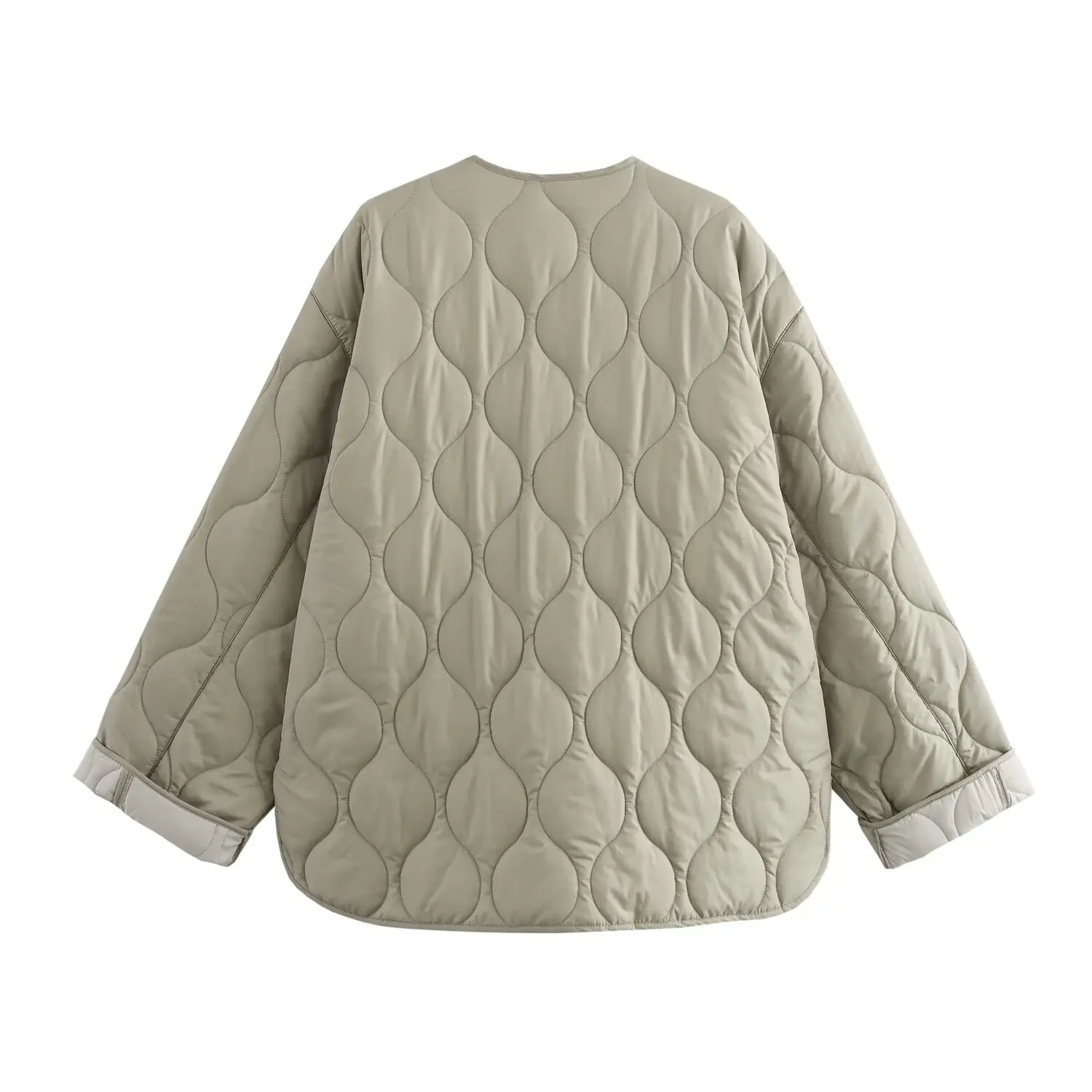 New women's Clothing European And American Style Fashion Simple And Versatile Long Sleeved Zipper Loose Cotton Jacket Jacket