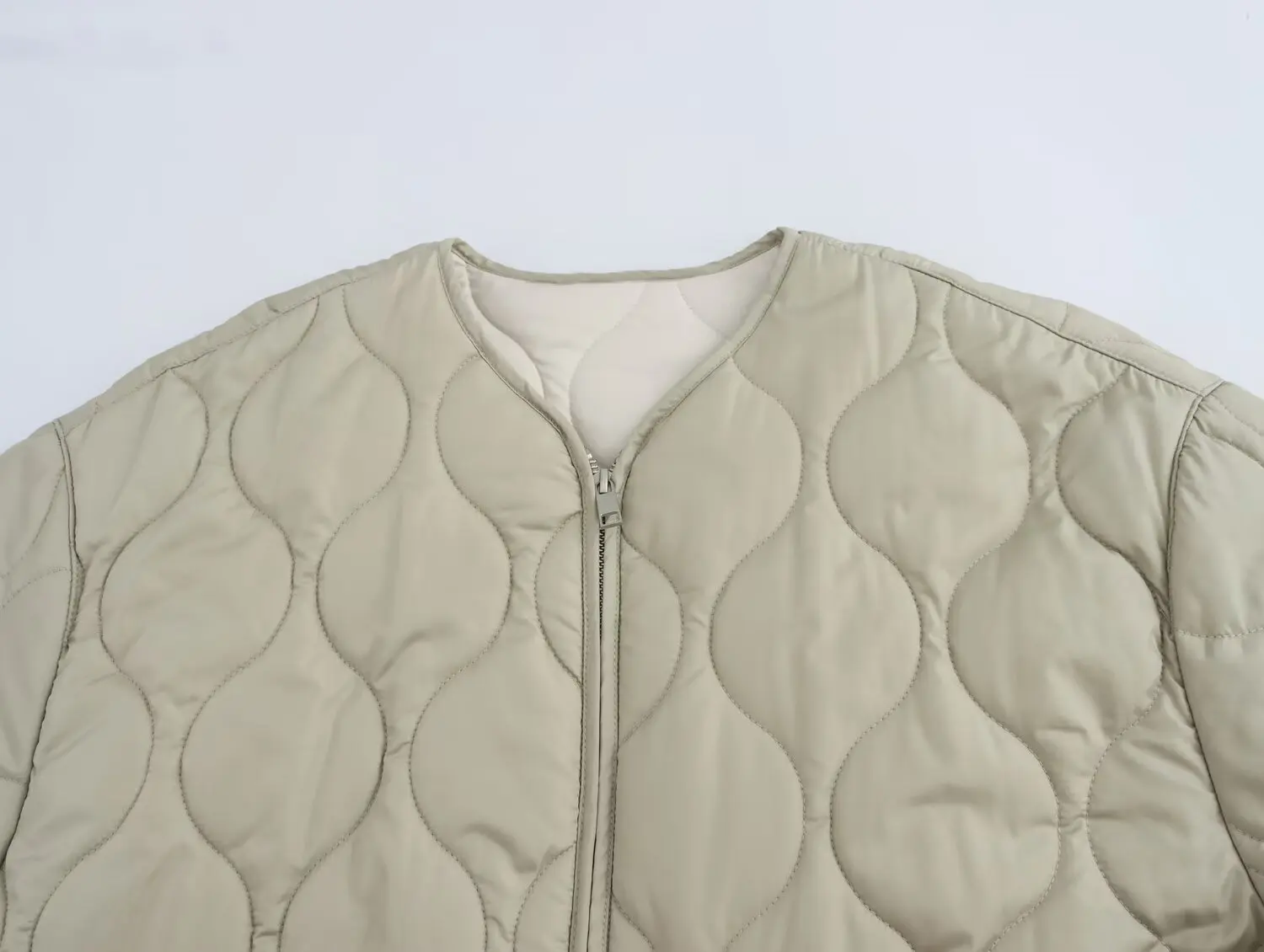 New women's Clothing European And American Style Fashion Simple And Versatile Long Sleeved Zipper Loose Cotton Jacket Jacket
