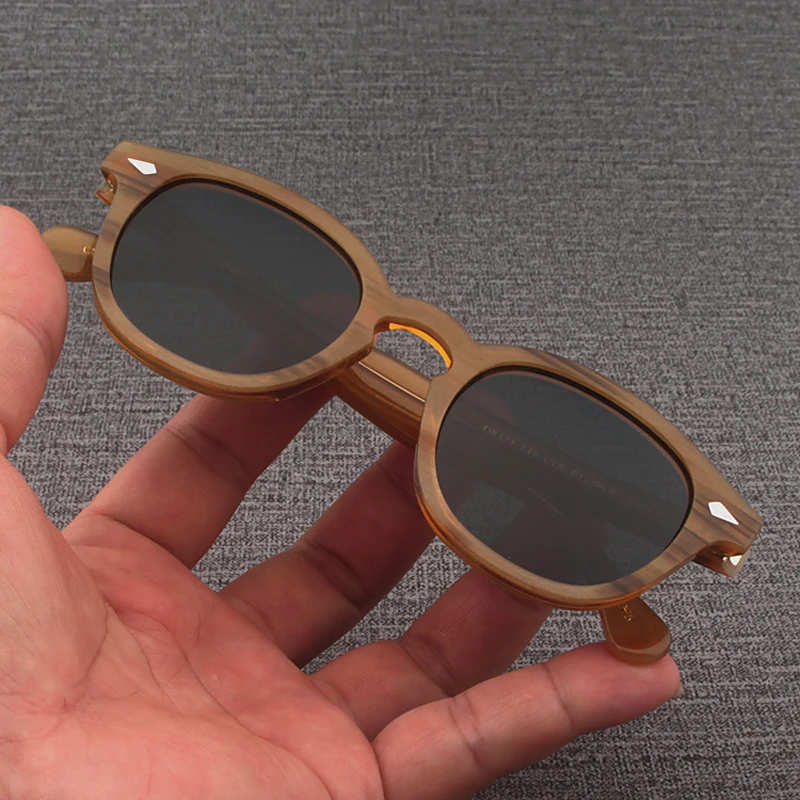 Sun Glasses Man Johnny Depp Lemtosh Polarized Sunglasses Woman Luxury Brand Vintage Acetate Frame Green Drivering Goggles