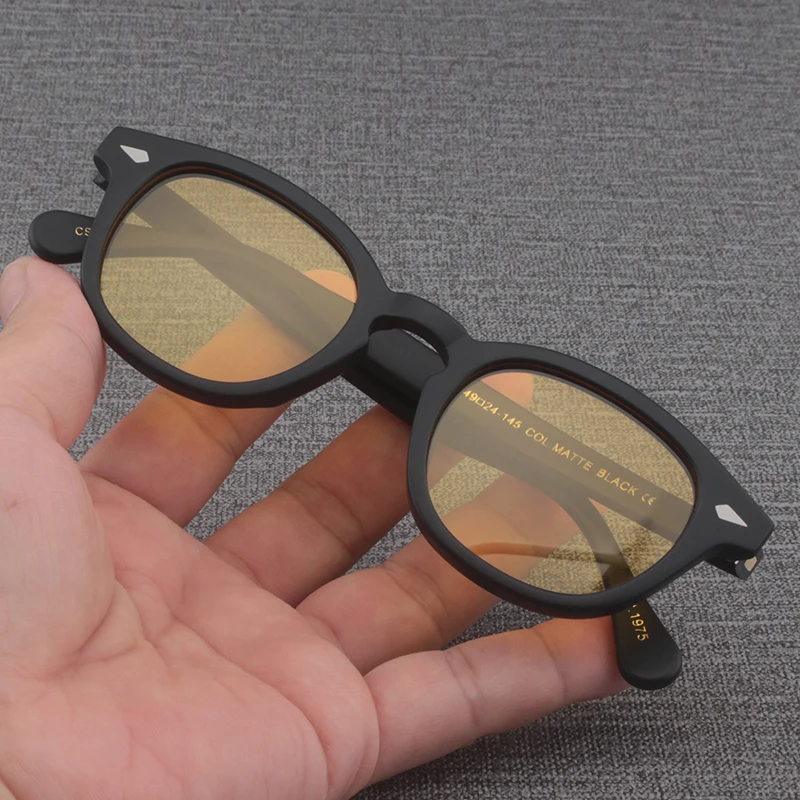 Sun Glasses Man Johnny Depp Lemtosh Polarized Sunglasses Woman Luxury Brand Vintage Acetate Frame Green Drivering Goggles