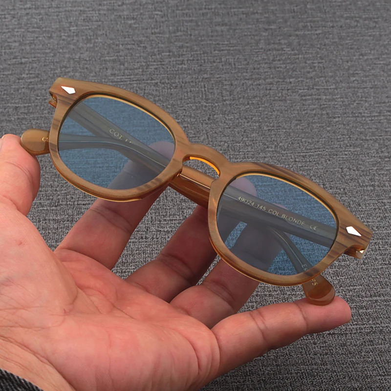 Sun Glasses Man Johnny Depp Lemtosh Polarized Sunglasses Woman Luxury Brand Vintage Acetate Frame Green Drivering Goggles