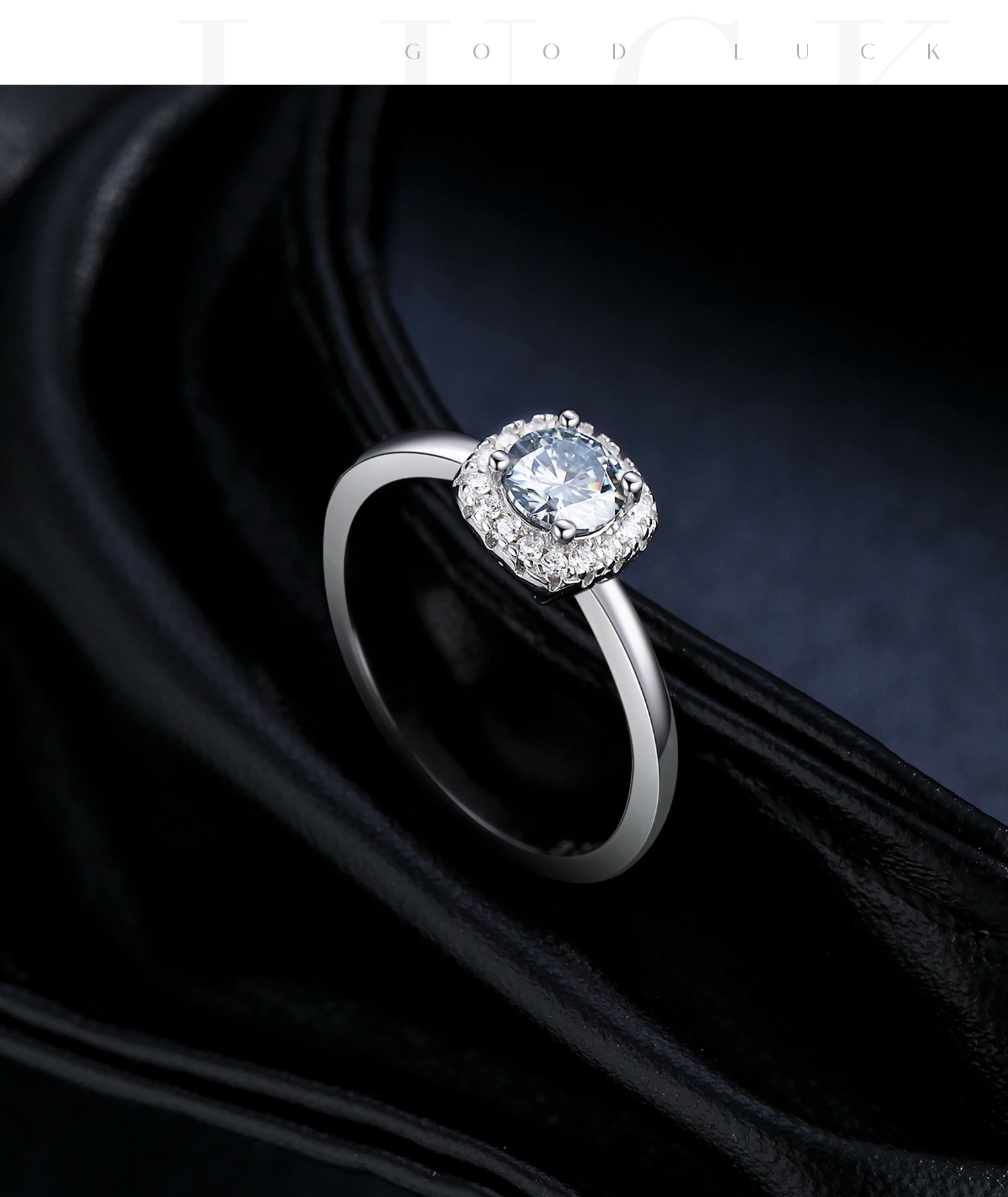 MODIAN D Color Gray Moissanite Rings 925 Sterling Silver Fashion Sparkle Square Halo Ring For Women Wedding Fine Jewelry Gift
