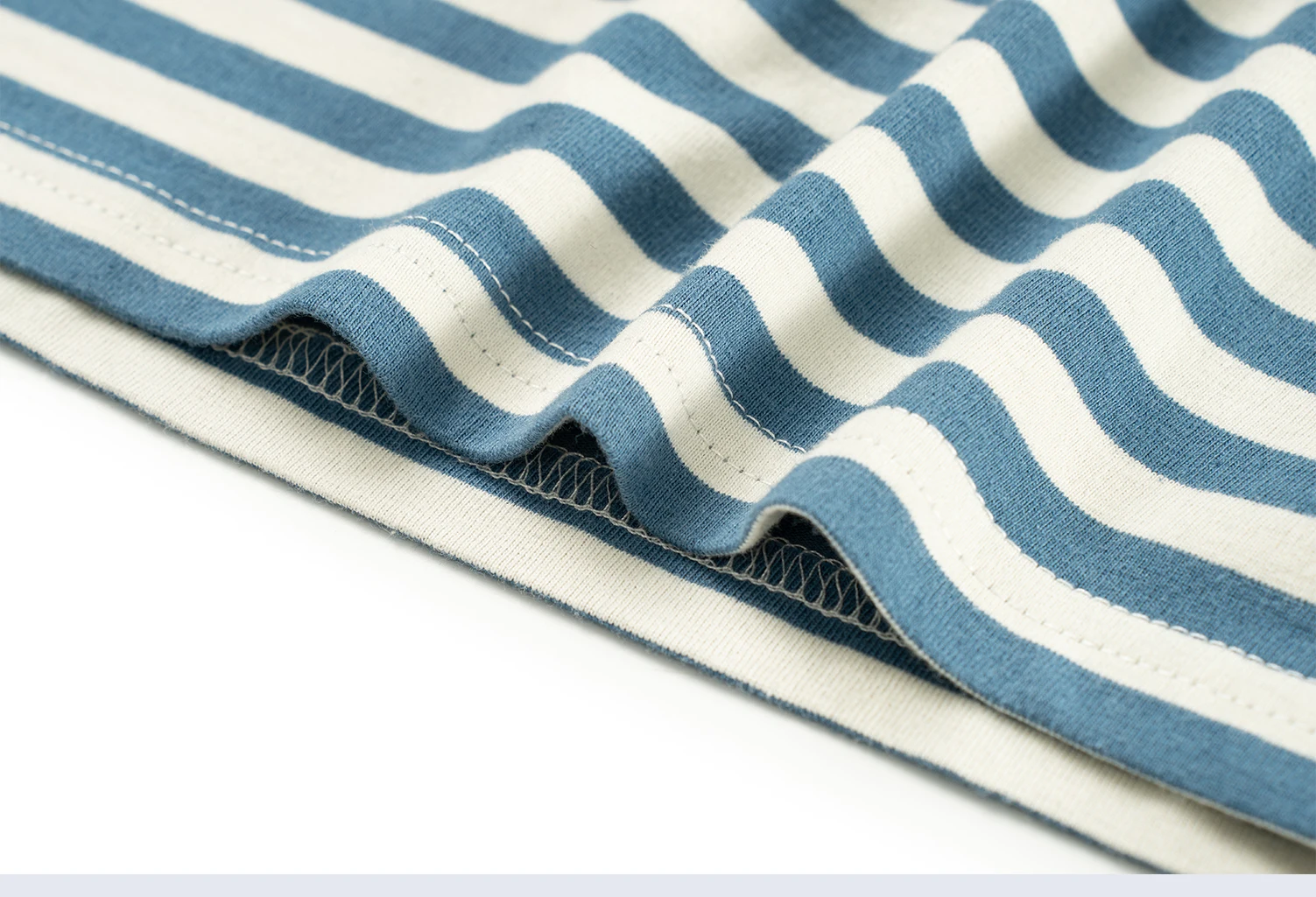 Men Loose Fit One Shoulder Sea Soul Long Sleeve T Shirt Blue White Breton Striped 100% Cotton Versatile Casual Tops