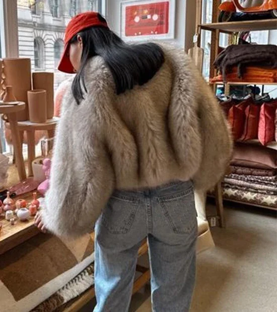Clearance Fur Coat Women Warm Furry Long Sleeve Loose V-neek Female Outwear Autumn Winter Fashion Street All Match Lady Overcoat