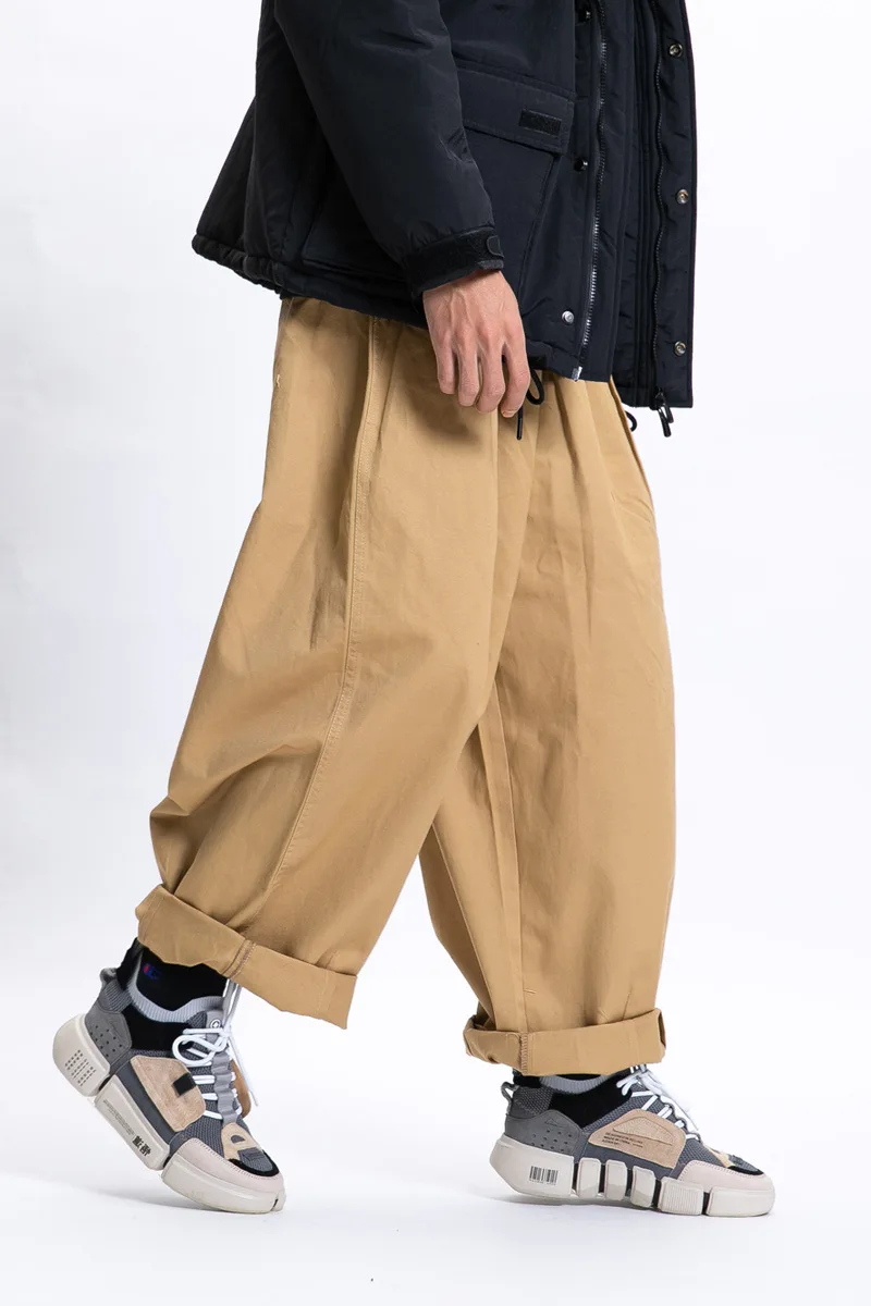 2025 Spring New Cityboy Casual Pants Japanese Loose Fashion Versatile Wide Leg Pants Solid Color Work Pants Men and Women