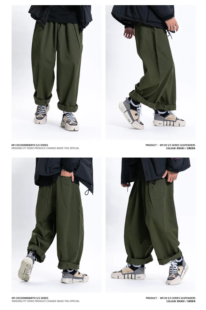 2025 Spring New Cityboy Casual Pants Japanese Loose Fashion Versatile Wide Leg Pants Solid Color Work Pants Men and Women