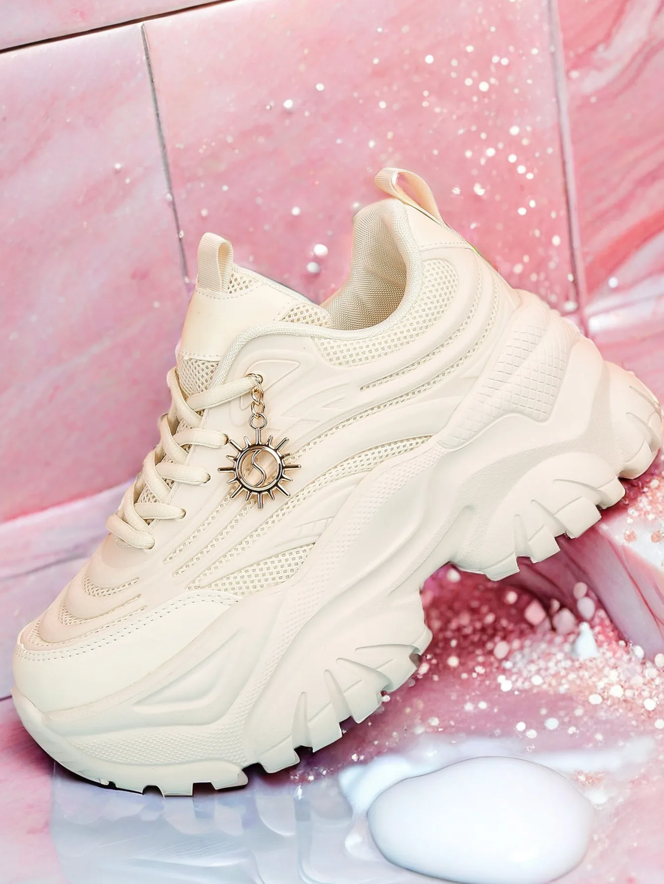 Women's Four Seasons Outdoor Sports Shoes Pure White Summer Chunky Sneakers Soft Sole Cushioned Running Shoes for Women