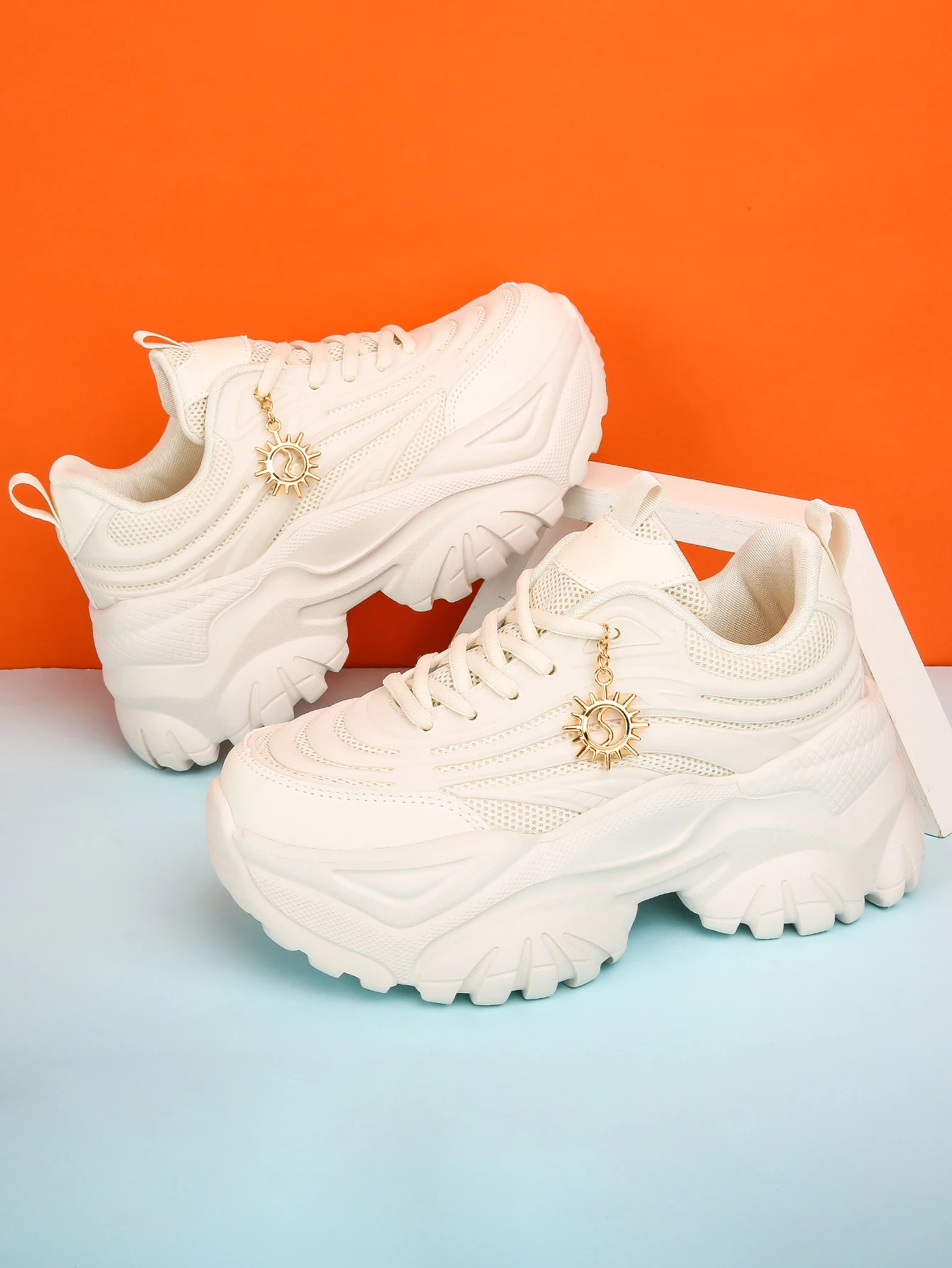 Women's Four Seasons Outdoor Sports Shoes Pure White Summer Chunky Sneakers Soft Sole Cushioned Running Shoes for Women